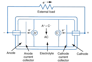 Schematic of a pacemaker battery.